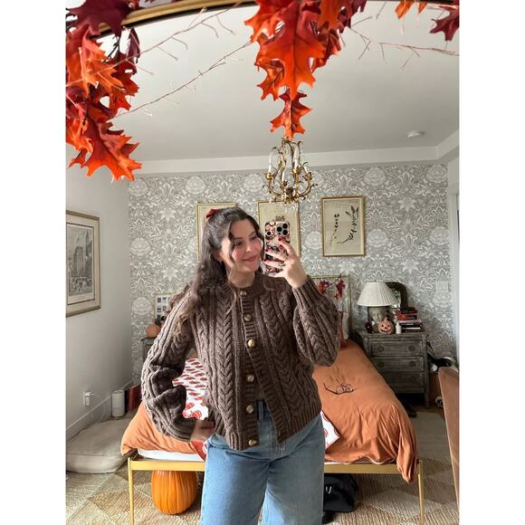 La Maille Sezane Andina Jumper in Heather Brown Size S✨ - Picture 8 of 15